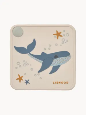 Liewood Книжка-игрушка Tide для ванной из силикона с китами и подводными лодками, 11х11 см, от 6 месяцев