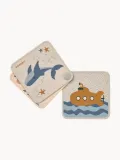 Liewood Книжка-игрушка Tide для ванной из силикона с китами и подводными лодками, 11х11 см, от 6 месяцев — фото 2