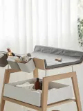 Leander Чехол на пеленальный матрасик Linea из хлопка на молнии, влагозащитный, 60х70 см, тёмно-серый — фото 4
