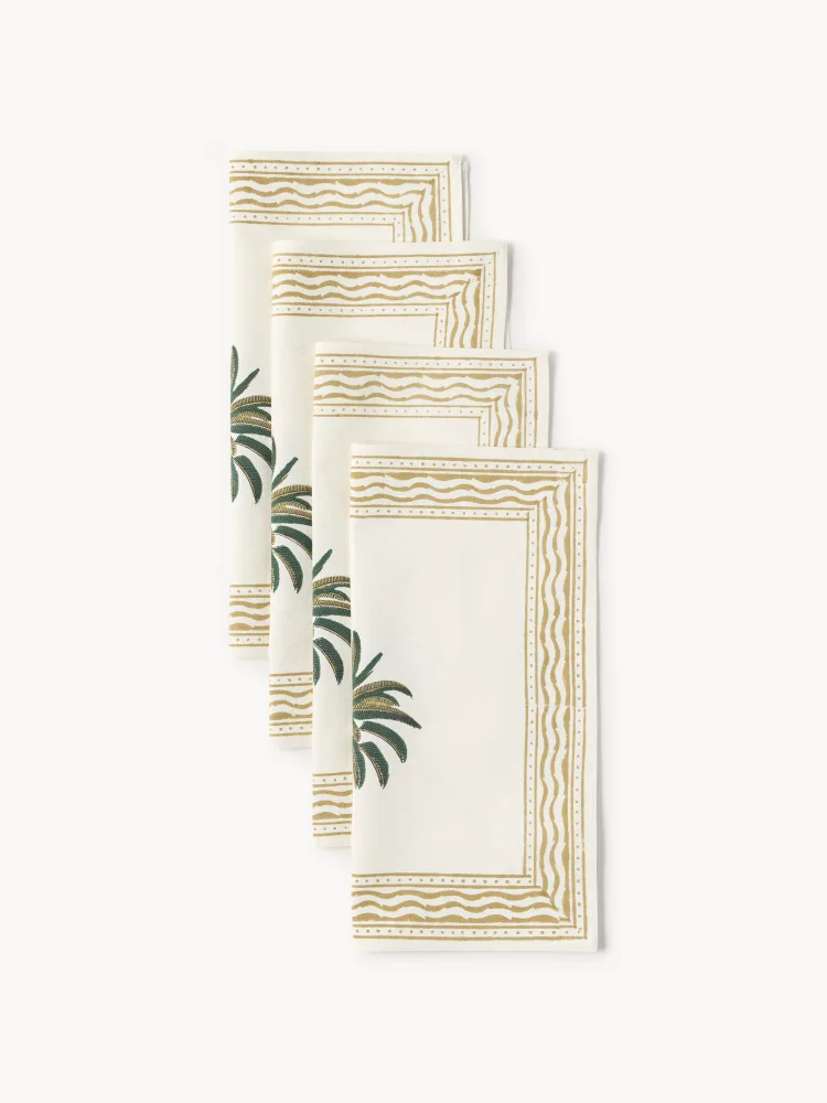 Les Ottomans Салфетки сервировочные хлопковые Palm Tree, 4 шт