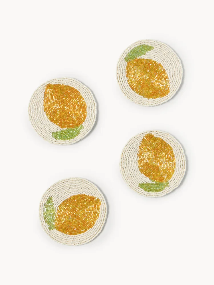 Les Ottomans Набор подставок Lemon из бусин, 4 шт