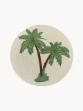 Les Ottomans Салфетка под приборы из бусин Jungle, диаметр 38 см, бежевый с коричневым и зелёным — фото 1