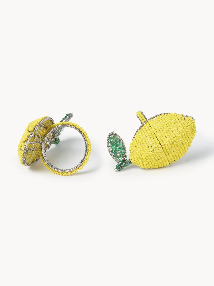 Кольцо для салфеток Les Ottomans Lemon из стеклянных бусин, набор 2 шт