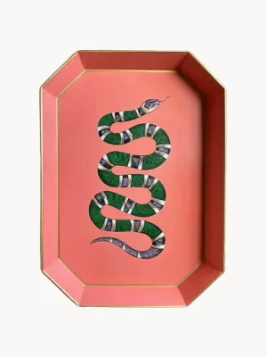 Les Ottomans Поднос декоративный восьмиугольный Flora, 43 x 30 см, Ш 43 × Г 30 см, Пыльный розовый