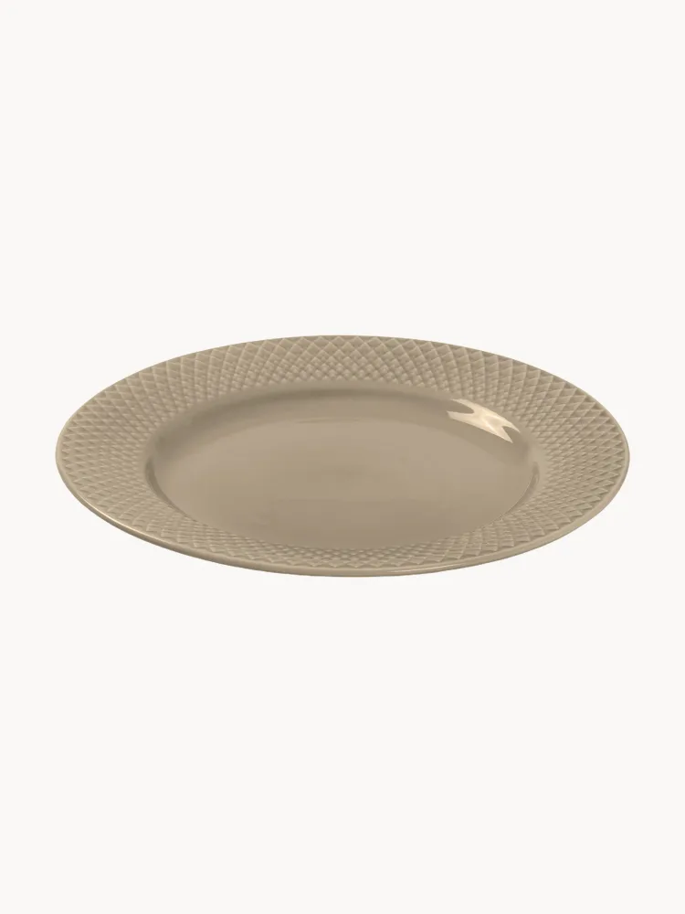 Lyngby Porcelaen Тарелка для завтрака Rhombe Earth из фарфора, Ø 23 × В 3 см, Коричневый