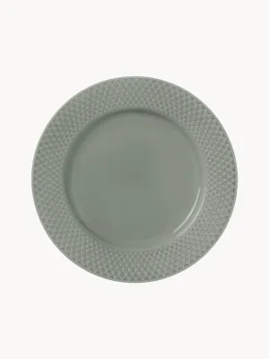 Lyngby Porcelaen Тарелка для завтрака Rhombe Earth из фарфора, Ø 21 × В 3 см, Зелёный