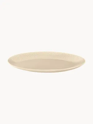 Lyngby Porcelaen Блюдо для сервировки Rhombe Earth из фарфора, Ш 35 × Г 27 см, Светлый бежевый
