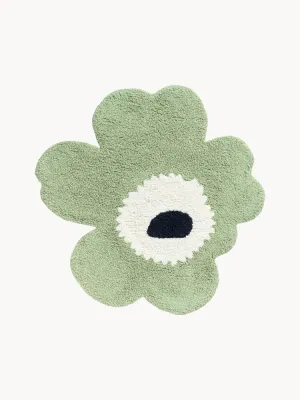 Marimekko Коврик для ванной Unikko, Ш 73 × Д 74 см, Мятный зелёный