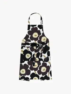 Marimekko Фартук Pieni Unikko хлопковый, Ш 84 × Д 85 см, Чёрный