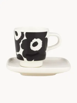 Marimekko Чашка с блюдцем Unikko, Чёрный