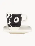 Marimekko Чашка с блюдцем Unikko, Чёрный — фото 1