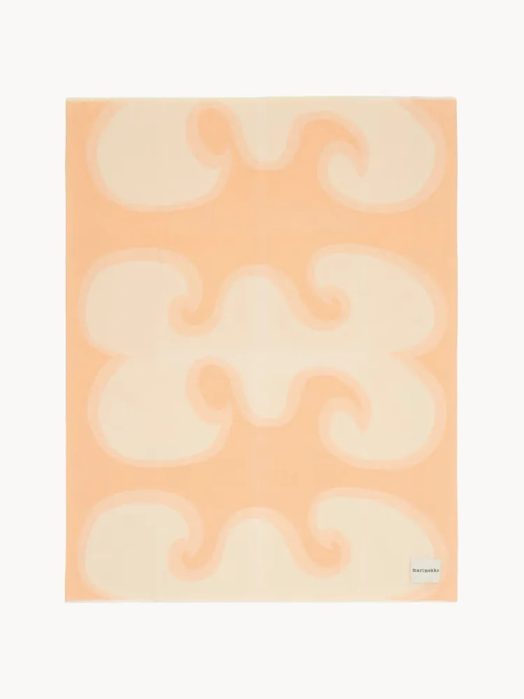 Marimekko Плед Jokeri из шерсти, Ш 130 × Д 170 см, Приглушённый белый