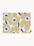 Marimekko Салфетка под приборы Pieni Unikko, 42x31 см, бежевый со сломанным белым и тёмно-синим — фото 1