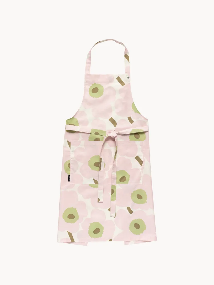 Marimekko Фартук Pieni Unikko хлопковый, Ш 84 × Д 85 см, Светлый розовый