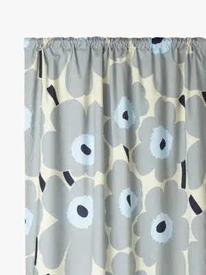 Marimekko Штора Unikko, хлопок, синий-жёлтый