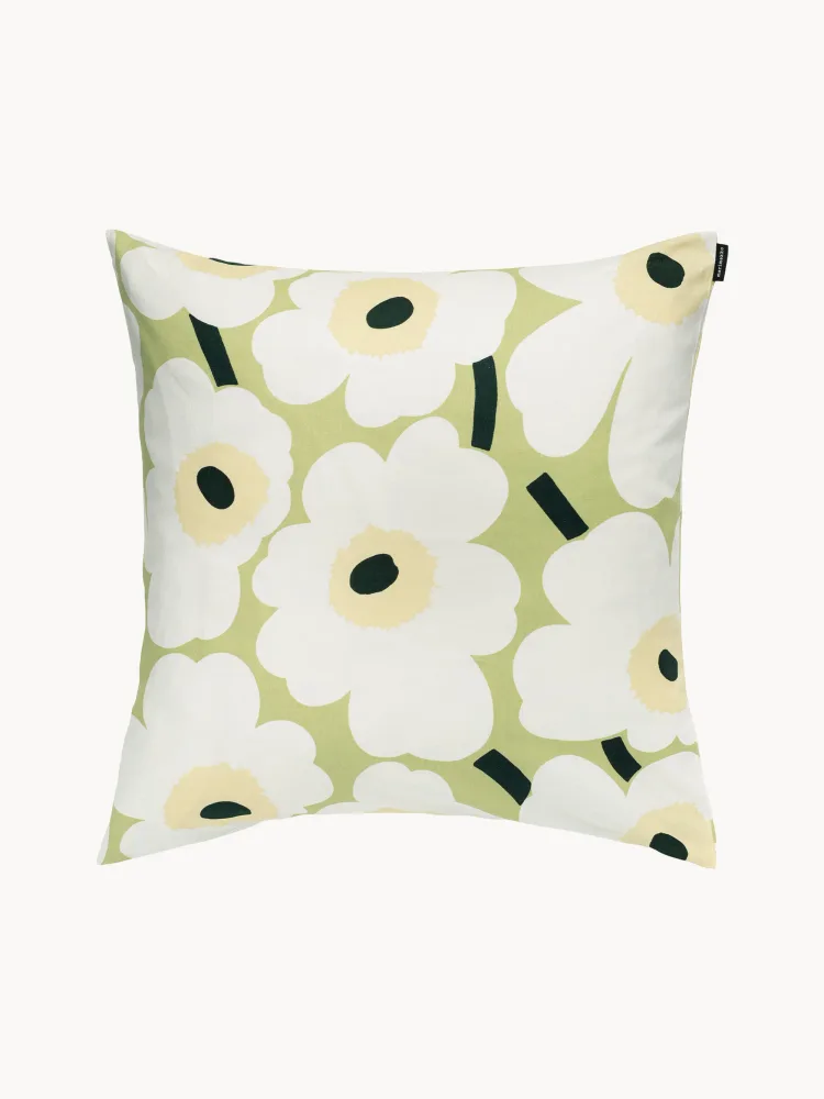 Marimekko Наволочка декоративная Pieni Unikko, Ш 50 × Д 50 см, Светлый зелёный