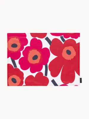 Marimekko Салфетка под приборы Pieni Unikko, 42x31 см, красный с розовым, белым и тёмно-синим