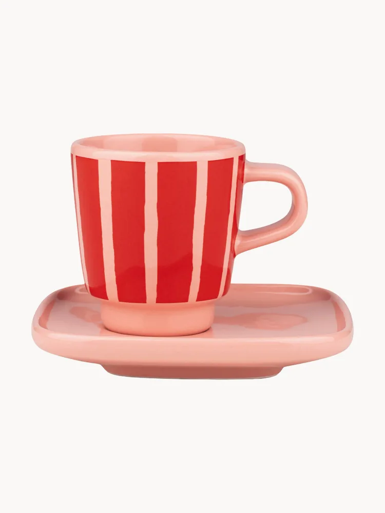 Marimekko Чашка с блюдцем Piccolo, Коралловый