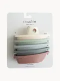 Набор игрушек для ванной Mushie лодочки складывающиеся в стопку, 5 предметов, 12x6x6 см, в оттенках синего и зелёного — фото 2
