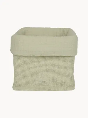 Nobodinoz Корзина для хранения детская Wabi Sabi текстильная из хлопка, 20х18х18 см, шалфейно-зелёная