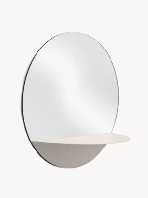 Normann Copenhagen Зеркало настенное круглое с полкой Horizon, молочно-белое