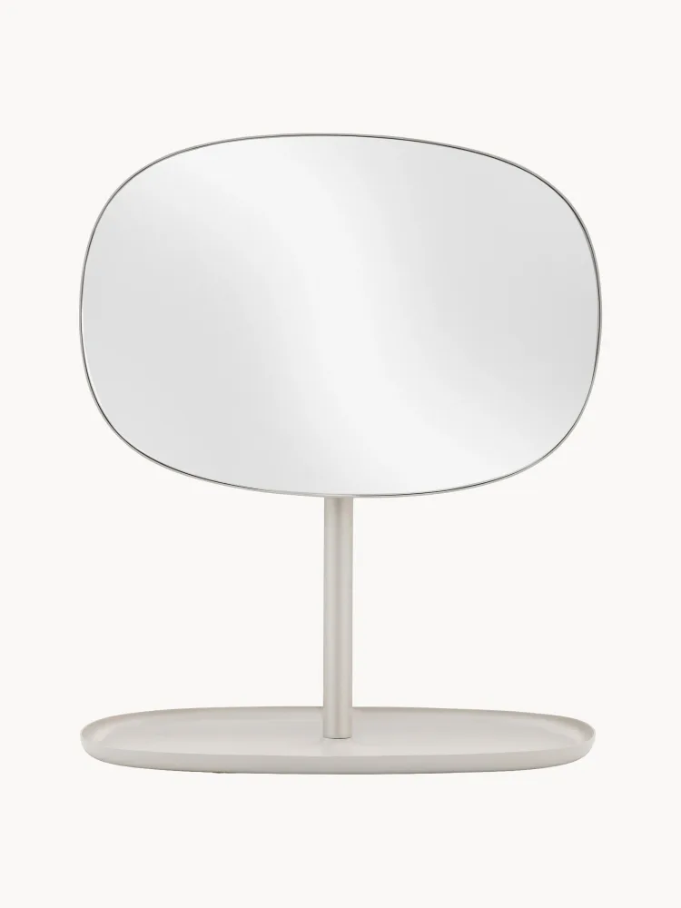 Normann Copenhagen Зеркало косметическое настольное Flip с подносом, высота 35 см, Ш 28 × В 35 см, Светлый бежевый