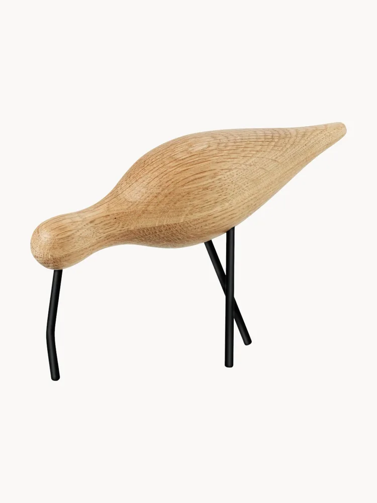 Normann Copenhagen Статуэтка птица Shorebird из дуба и стали, светлое дерево, ширина 22 см