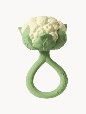 Oli & Carol Прорезыватель для зубов Cauliflower в форме цветной капусты из натурального каучука, 12 х 22 см, бело-зелёный