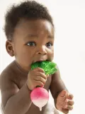 Oli & Carol Прорезыватель Ramona the Radish из натурального каучука, ручная работа, розово-зелёный, 12 x 16 см — фото 4