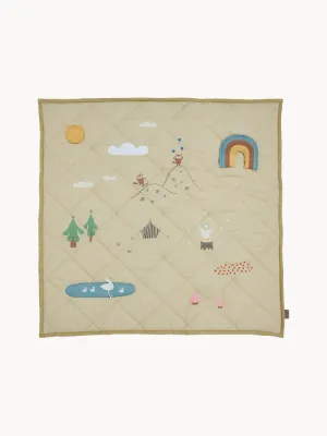 OYOY Mini Коврик игровой детский Forest стёганый хлопковый с лесным рисунком, 102 x 102 см, бежевый