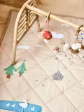 OYOY Mini Коврик игровой детский Forest стёганый хлопковый с лесным рисунком, 102 x 102 см, бежевый — фото 3