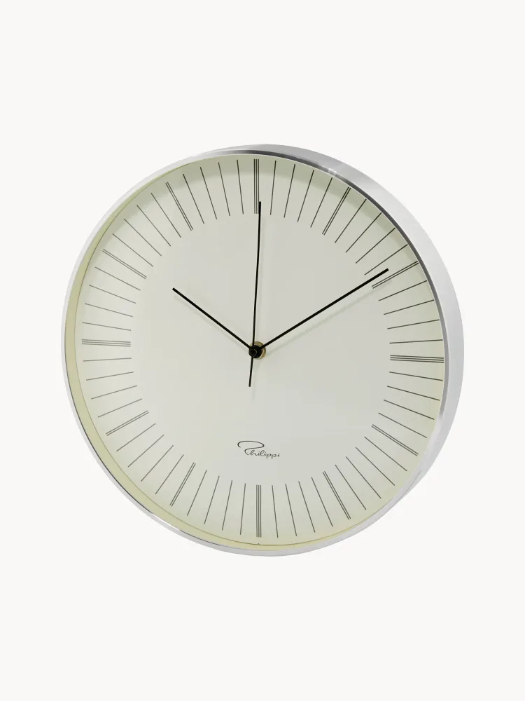 Philippi Часы настенные Tempus из алюминия в классическом дизайне, диаметр 31 см, серебристые