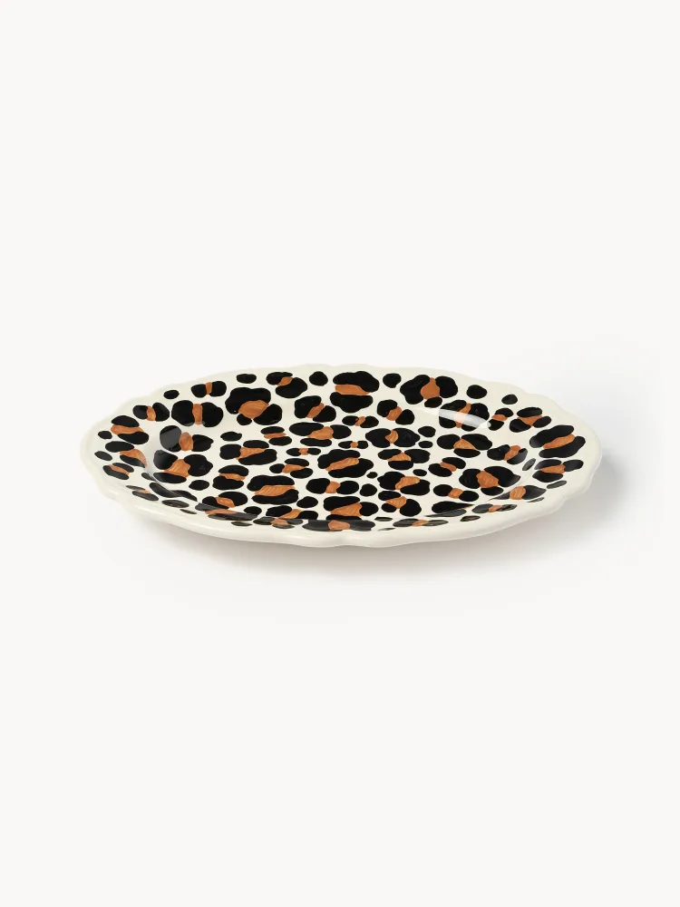 Блюдо для подачи Leopardo Popolo ручной работы, керамика, 32 см