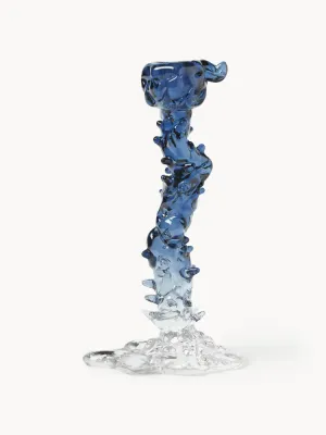 Подсвечник POLSPOTTEN Drip из стекла синий