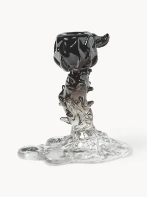 Подсвечник POLSPOTTEN Drip из стекла серый