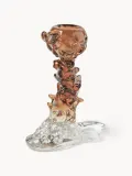 Подсвечник POLSPOTTEN Drip из стекла, Ш 14 × В 14 см, Светлый коричневый — фото 2