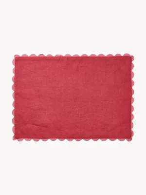 Pick a Poppy Льняная подкладка ручной работы Willow, Ш 38 × Д 48 см, Бордовый