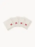 Pick a Poppy Салфетки сервировочные хлопковые Bow с вышивкой, 4 шт, Ш 45 × Д 45 см, Приглушённый белый — фото 1