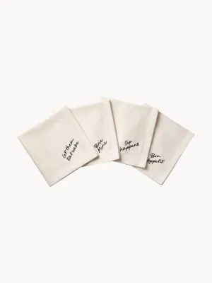 Pick a Poppy Салфетки сервировочные хлопковые Quote, 4 шт, Ш 45 × Д 45 см, Белый
