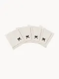 Pick a Poppy Салфетки сервировочные хлопковые Bow с вышивкой, 4 шт, Ш 45 × Д 45 см, Белый — фото 1