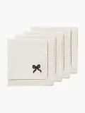 Pick a Poppy Салфетки сервировочные хлопковые Bow с вышивкой, 4 шт, Ш 45 × Д 45 см, Белый — фото 2