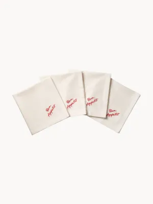 Pick a Poppy Салфетки сервировочные хлопковые Quote, 4 шт, Белый