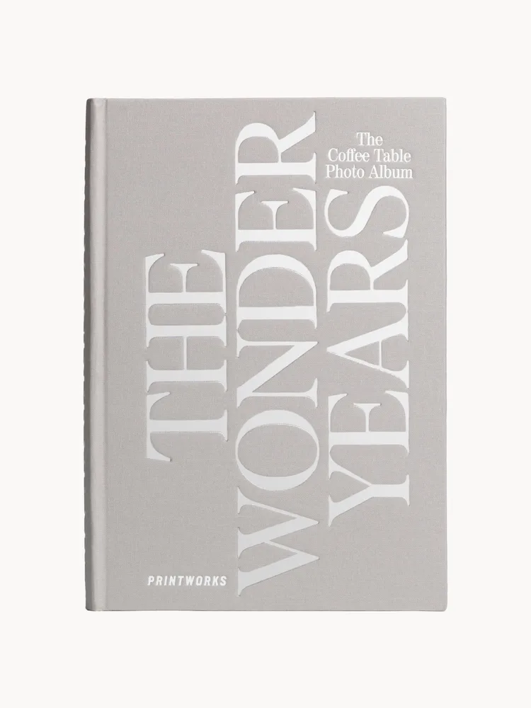 Фотоальбом Printworks The Wonder Years с минималистичной типографикой на обложке, 33х27х5 см, серый