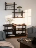 Rowico Home Полка Westlock, Ш 75 × В 48 см, Тёмное дерево — фото 6