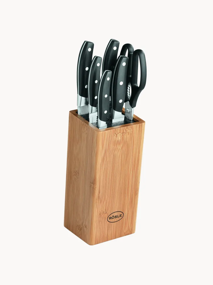 RÖSLE Набор ножей в блоке Cuisine, 7 предметов, светлый блок
