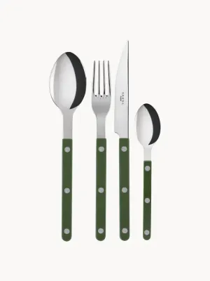 Sabre Paris Набор столовых приборов Bistrot, 4 предмета, Тёмный зелёный