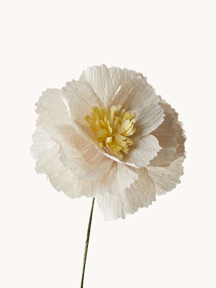 STUDIO ABOUT Искусственные цветы Peony ручной работы, Д 42 см, Светлый серый
