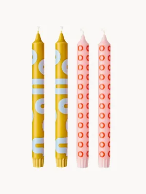 Набор столовых свечей STUDIO ABOUT Happy, 4 предмета, Ø 2 × В 24 см, Ochrowy