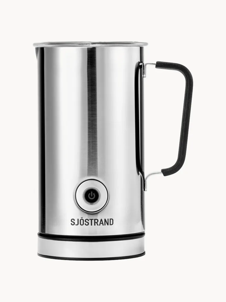 Sjöstrand Coffee Вспениватель молока Zeio на 300 мл из нержавеющей стали, капучинатор с горячим и холодным режимом, серебристый
