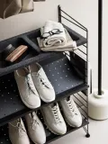 String Furniture Полка для обуви String System из стали, 78х30 см, высота 10 см, чёрная — фото 3